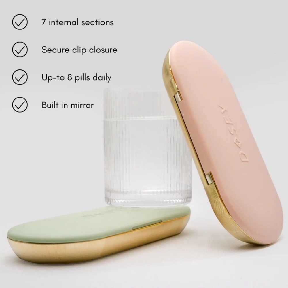 Dosey Pink & Gold Pill Case